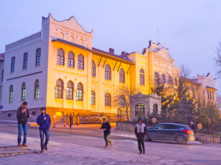 ANKARA, TURKEY - JANUARY 16, 2015: The  Museum of Fine Arts and sculpture is one of the main cultural and architectural landmarks of the city, on January 16 in Ankara.のeditorial素材