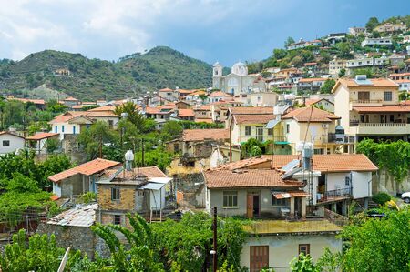 The Agros village located in Troodos district and boasts amazing views, Cyprus.の写真素材