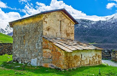 The painted Byzantine Lamaria Church is the highest point of the highest European community of...