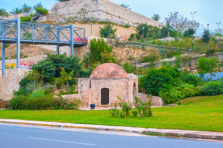 The medieval Ottoman ablution fountain in Renaissance park in Heraklion, Crete, Greece.の写真素材