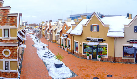 KIEV, UKRAINE - NOVEMBER 11, 2016: The large Dutch style shopping city offers stores for each taste and prise, on November 11 in Kiev.のeditorial素材
