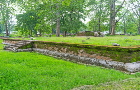 The Jetavana Vihara complex is one of the ntable landmarks of Anuradhapura, containing large amount of historic and religious objects, Sri Lanka.のeditorial素材