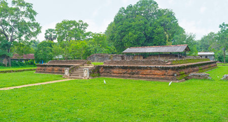 The ancient site of Royal Palace of King Vijayabahu I, located in Sacred City of Anuradhapura, Sri Lanka.のeditorial素材