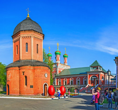 MOSCOW, RUSSIA - MAY 9, 2015: The unusual rotunda cathedral in High Monastery of St Peter, on May 9 in Moscow.fのeditorial素材