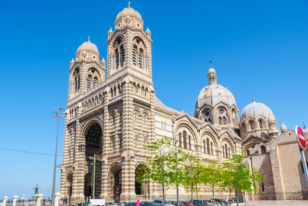 The Byzantine Roman architecture of Nouvelle Major Cathedral of Marseille, that is the national monument of France.の写真素材