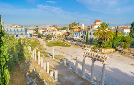 Roman Agora is small and one of the underrated archaeological site in Athens, Greeceのeditorial素材