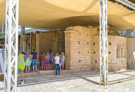 DEMRE, TURKEY - MAY 07, 2017: The tourist group visit St. Nicholas Church, one of the main christian shrine in south Turkey, on May 7, in Demre.のeditorial素材