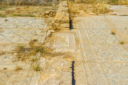 EL DJEM, TUNISIA - SEPTEMBER 1, 2015: The town is famous among the tourists for its archaeological sites, including ancient Roman mosaics, on September 1 in El Djem.のeditorial素材