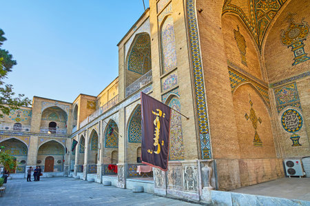 TEHRAN, IRAN - OCTOBER 11, 2017: The Sepahsalar (Shahid Motahari) mosque include preserved historic madrasa, nowadays serving as Theological college, on October 11 in Tehran.のeditorial素材