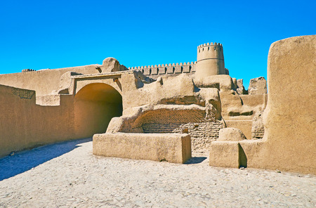 Arg-e Rayen is notable landmark and fine example of adobe deserted citadel, Kerman Province, Iran.の写真素材