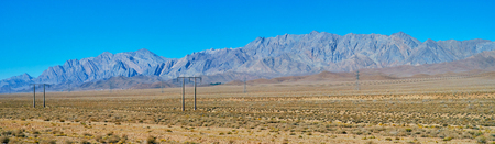 The mountain range, stretching along the highway between Kerman and Bam, Iran.の写真素材