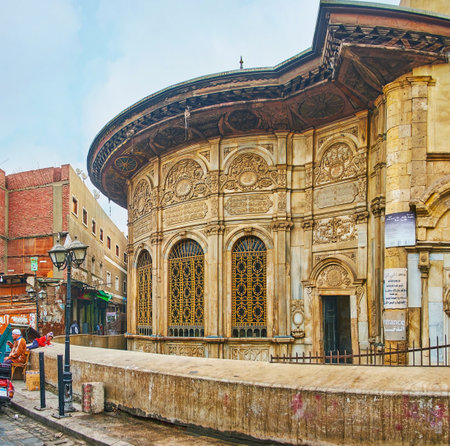 CAIRO, EGYPT - DECEMBER 21, 2017:  The scenic building of Sabil wa Kuttab of Tusun Pasha (Muhammad' Ali) nowadays serves as the tourist museum, located in Al-Muizz street, on December 21 in Cairo.のeditorial素材