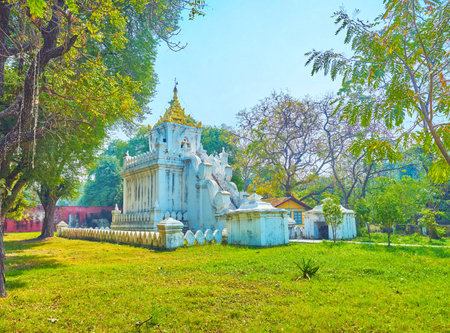 The Relic Tower building is a fine example of traditional Burmese architecture, Mandalay Palace, Myanmarのeditorial素材