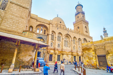 CAIRO, EGYPT - DECEMBER 20, 2017: Buildings in Bayn al-Qasrayn district in Cairo is the pearl of Arabian architecture of medieval period, on December 20 in Cairo.のeditorial素材