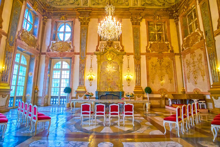 SALZBURG, AUSTRIA - MARCH 1, 2019: Mirabell Palace boasts beautiful Marble Hall, used for Salzburg Palace Concert events and weddings, on March 1 in Salzburgのeditorial素材
