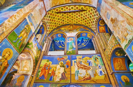 KYIV, UKRAINE - MAY 18, 2021: The St Cyril Church is decorated with frescoes preserved since the times of Kyivan Rus and also restorated in XIX cent, on May 18 in Kyivのeditorial素材