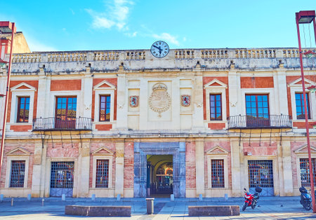 CORDOBA, SPAIN - SEP 30, 2019: The Mannerist Chief Magistrate's House in  Plaza de la Corredera square, on Sep 30 in Cordobaのeditorial素材