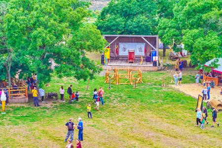 BILHOROD, UKRAINE - JUNE 19, 2021: The folk festival in Akkerman Fortress, on June 19 in Bilhorodのeditorial素材