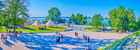 DNIPRO, UKRAINE - AUGUST 24, 2021: Park Shevchenko during celebration Independence Day, on August 24...