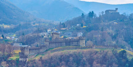 The Montebello ans Sasso Corbaro fortresses of Bellinzona, Switzerland