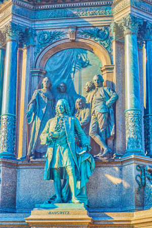 VIENNA, AUSTRIA - FEBRUARY 17, 2019: The sculptures of noblesse on the base of Maria Theresa Monument, on February 17 in Vienna, Austriaのeditorial素材