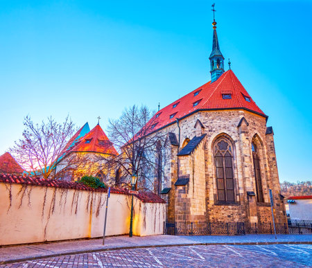 The Church of St. Salvatore of Agnes Monastery complex in Prague, Czechiaの写真素材