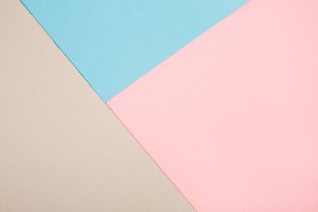 Abstract geometric paper background. Blue, pink and gray trend colors