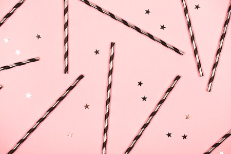 Festive pink background, flat lay