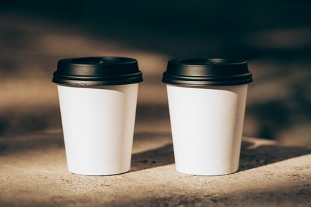 Two cups of coffee to goの写真素材