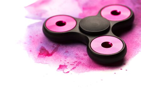 Beautiful spinner on watercolor backgroundの写真素材