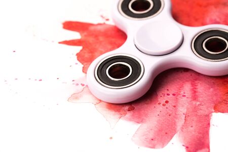 Beautiful spinner on watercolor backgroundの写真素材