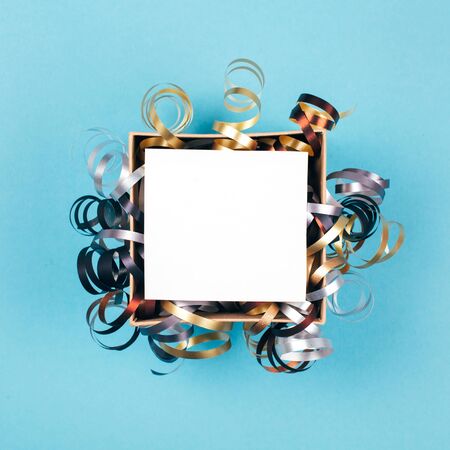 Opened box with clean cardの写真素材