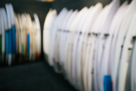 Set of different new white surf boardsの写真素材