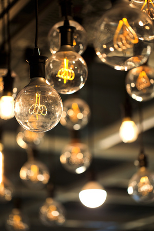 Group of modern lamps