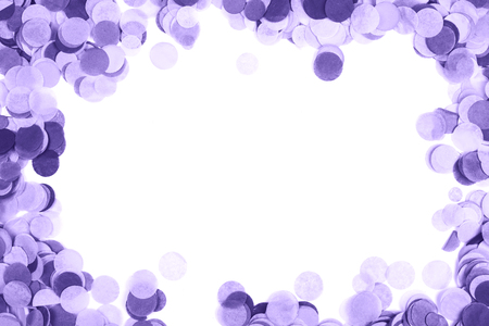 Multicolored confetti on whiteの写真素材