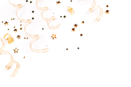Gold Christmas decorationsの写真素材