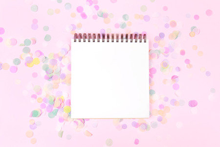 Confetti with white clean blankの写真素材