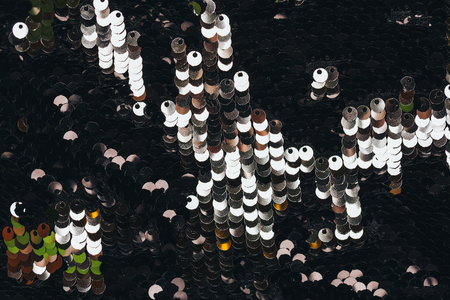 background made of two-sided sequinsの写真素材