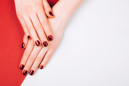 Red beautiful manicureの写真素材