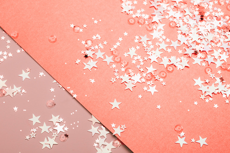 Confetti inspired by Color of the year 2019 - Living Coral.の写真素材