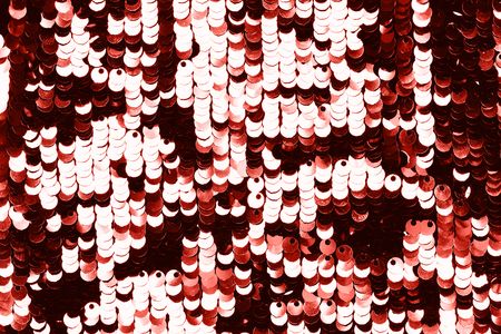 Living Coral background made of two-sided sequins. Black and silver colors.の写真素材