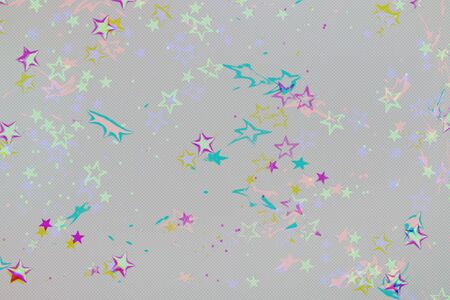 Golden stars glitter on grey background nwith glitch effect.の写真素材