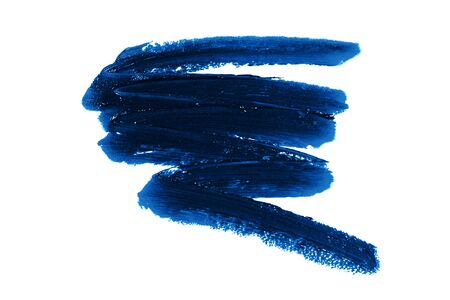 Smear of blue lipstick. Cosmetics concept. Element isolated on white.の写真素材