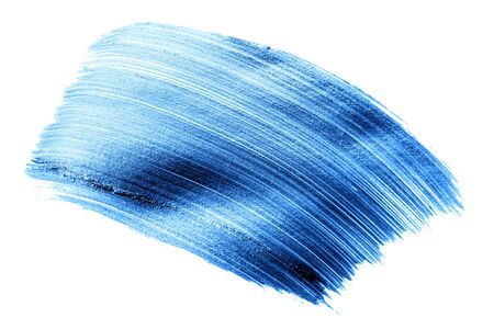 Beautiful textured blue melallic strokes isolated on white background.の写真素材