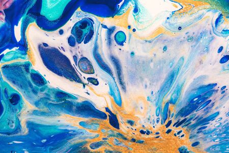 Abstract background made with fluid art technique. Trendy colorful backdrop.の写真素材