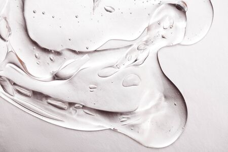 Hyaluronic acid gel. Textured background with oxygen bubblesの写真素材