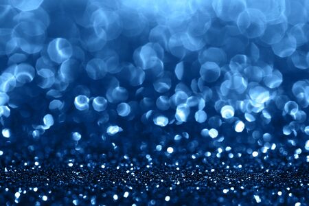 Blue sparkling abstract background. Festive concept. Color of the year 2020 concept.の写真素材