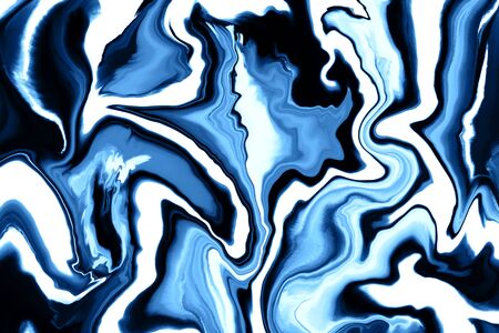 Abstract black and blue fluid art background. Digital art.の写真素材
