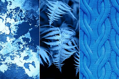 Creative collage inspired by blue color of the year 2020の写真素材