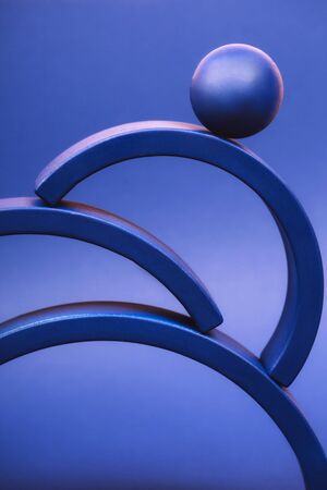 Blue abstract 3d forms. Concept of demonstrating color of the year.